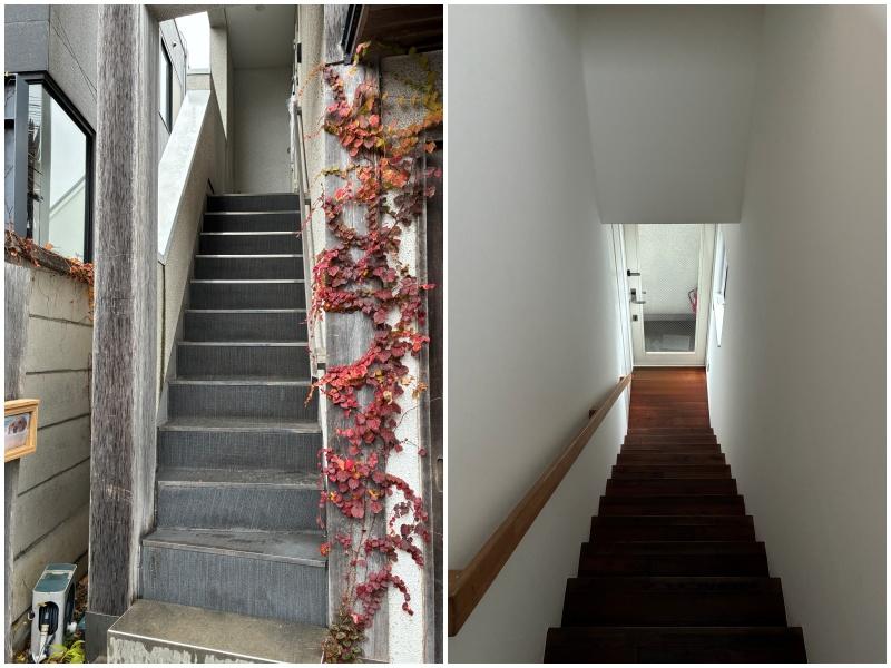 鎌倉市扇ガ谷一丁目の賃貸物件/外からの階段（エレベーターなし）｜室内の階段