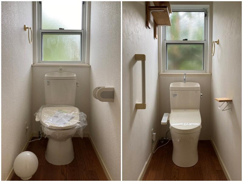 藤沢市鵠沼松が岡五丁目の賃貸物件/トイレは2箇所（白いボールのようなものは照明器具です）