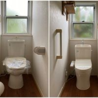 藤沢市鵠沼松が岡五丁目の賃貸物件/トイレは2箇所（白いボールのようなものは照明器具です）