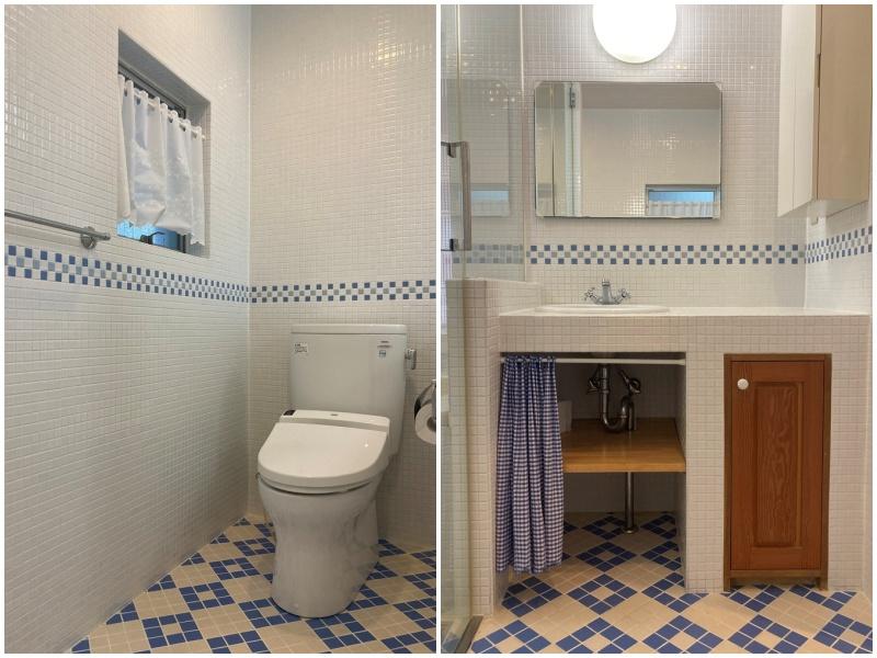 逗子市新宿二丁目の賃貸物件/トイレ、洗面は同室。洗濯機置き場も室内にあります