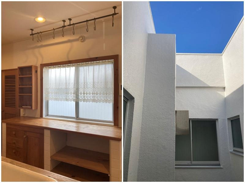 逗子市新宿二丁目の賃貸物件/キッチンに窓がありますが、写真右側のような共用部からの日差しを取り込んでいます