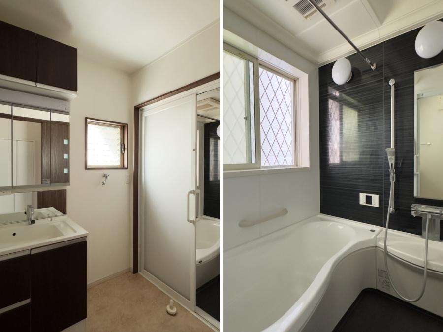 鎌倉市台の賃貸物件/左：洗面｜右：風呂