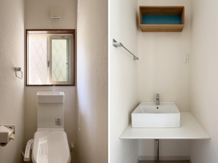 鎌倉市台の賃貸物件/左：トイレ｜右：2階洗面