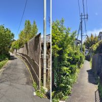 鎌倉市台の賃貸物件/家までのアプローチ｜生垣や苔むした竹垣を左右に見ながら進んでいきます