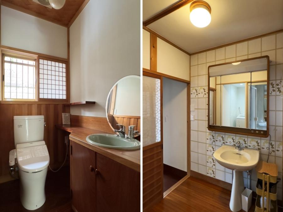 葉山町堀内の売買物件/左：トイレ｜右：洗面