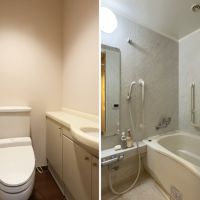 鎌倉市由比ガ浜二丁目の賃貸物件/左：トイレ｜右：風呂