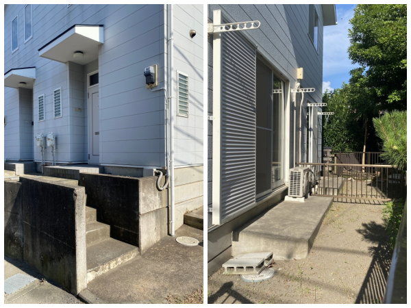 鎌倉市材木座五丁目の賃貸物件/玄関へは階段を数段上ります。│庭スペース