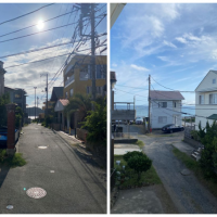 鎌倉市材木座五丁目の賃貸物件/建物前から海に向かって│2階洋室から眺め
