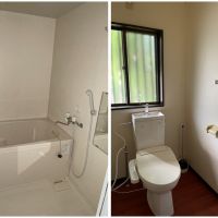 鎌倉市山ノ内の売買物件/１階奥に居住用の風呂場。２階トイレ
