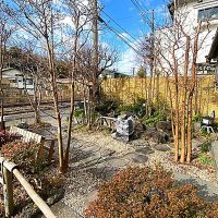 鎌倉市山ノ内の売買物件/敷石と砂利、季節の花木が植えられています