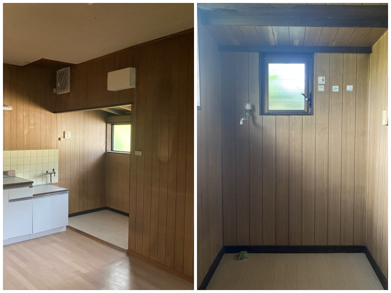 藤沢市片瀬三丁目の賃貸物件/キッチン横のスペースには、洗濯機置き場があります。