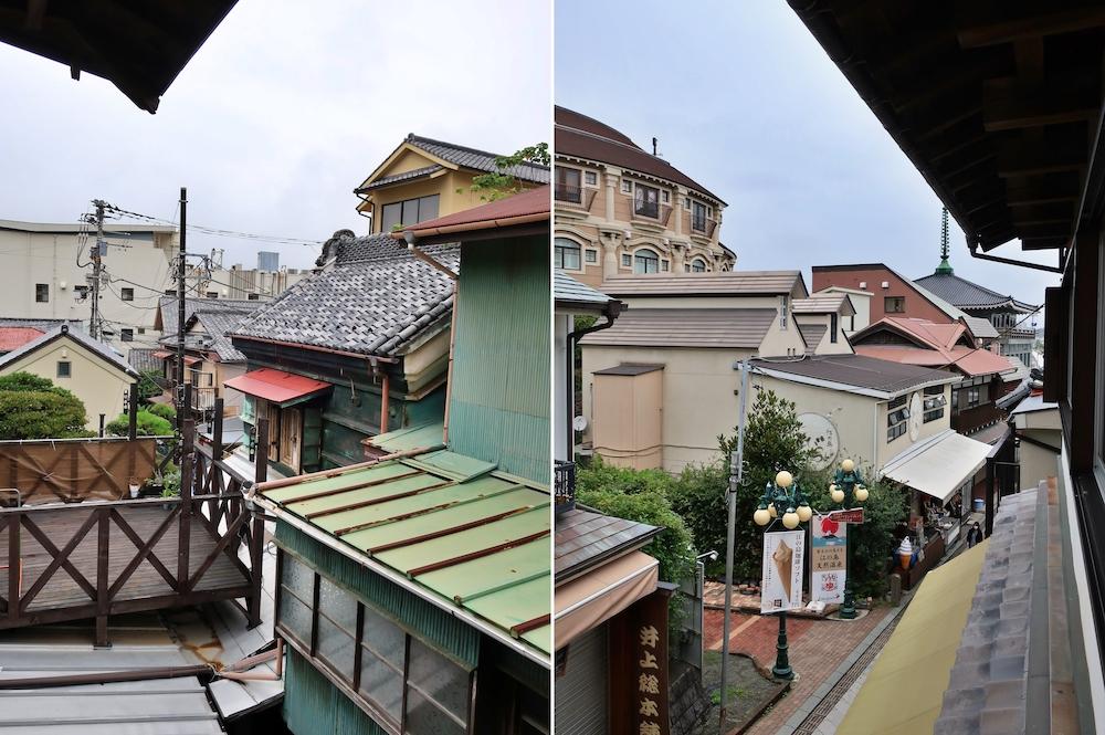 藤沢市江の島一丁目の賃貸物件/左：アジア感のあるバックヤードVIEW｜右：仲見世通りVIEWこのギャップがまたいい