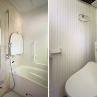 鎌倉市由比ガ浜三丁目の賃貸物件/左：風呂｜右：トイレ