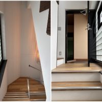 藤沢市片瀬海岸三丁目の賃貸物件/ガラスブロックが印象的な階段部分