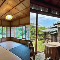 葉山町上山口の売買物件/左：北側奥の8畳間｜右：北側中央の8畳にある縁側