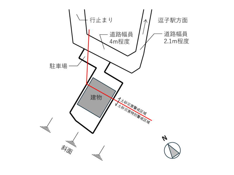 逗子市桜山五丁目の売買物件/概略敷地図｜現況と異なる場合があります。