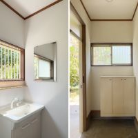 藤沢市辻堂元町三丁目の賃貸物件/左：洗面も明るい｜右：玄関は広い