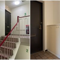 茅ヶ崎市東海岸南四丁目の賃貸物件/共用部の玄関前の階段（エレベーターなし）｜玄関