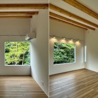 長野県北佐久郡軽井沢町の売買物件/B棟｜左：ROOM1｜右：2F_BEDROOM