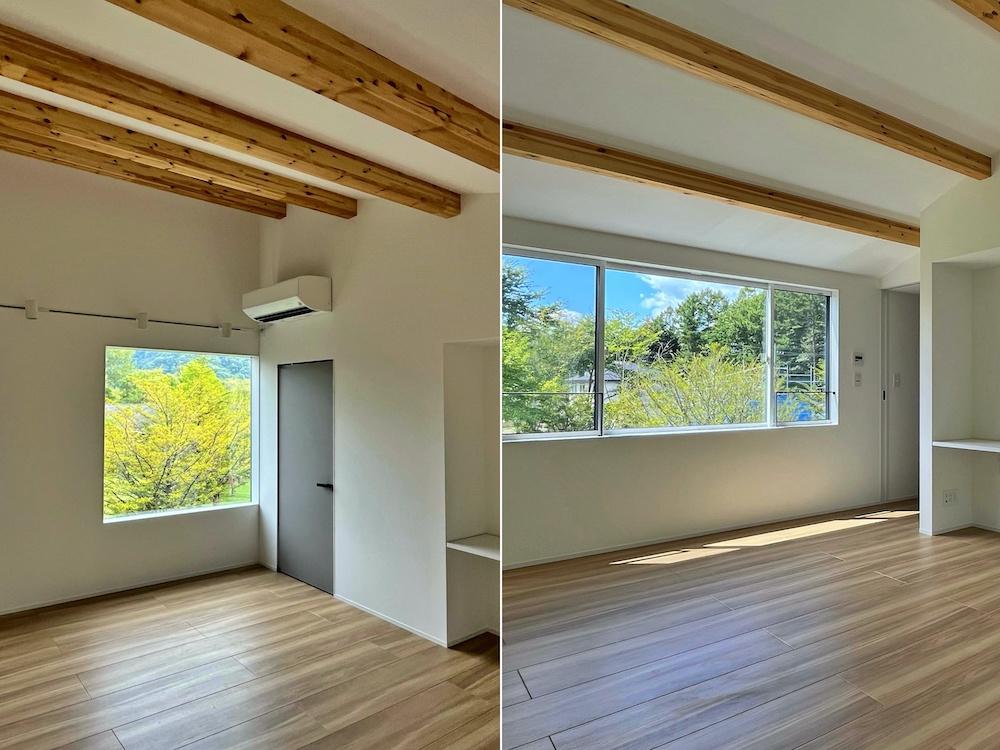長野県北佐久郡軽井沢町の売買物件/A棟｜左：1F_BEDROOM｜右：2F_BEDROOM