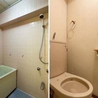 中郡大磯町大磯の売買物件/左：風呂は在来｜右：トイレには便座がありませんでした