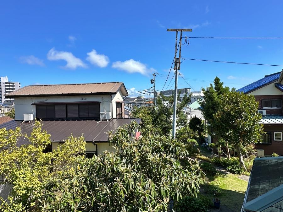 藤沢市辻堂新町三丁目の賃貸物件/2階からの眺望｜家の裏側には3〜4mほどの樹々が植えられた庭