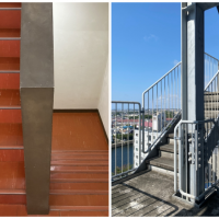 藤沢市片瀬海岸一丁目の賃貸物件/共有部│内階段と外階段