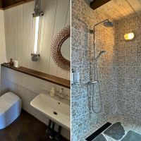 静岡県三島市山中新田の売買物件/2階ゲストルームのバスルーム｜エリアがゆるやかに分かれている