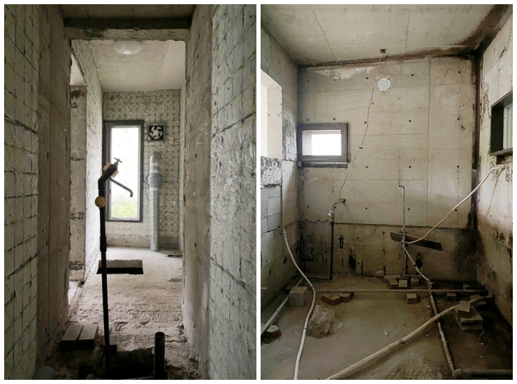 鎌倉市笛田五丁目の売買物件/1階：手前は旧トイレ、奥が旧キッチン│2階：旧キッチン