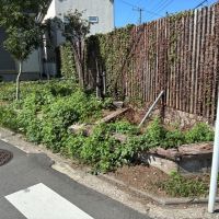 葉山町下山口の賃貸物件/外部｜敷地の先端部分には花壇の跡が。
