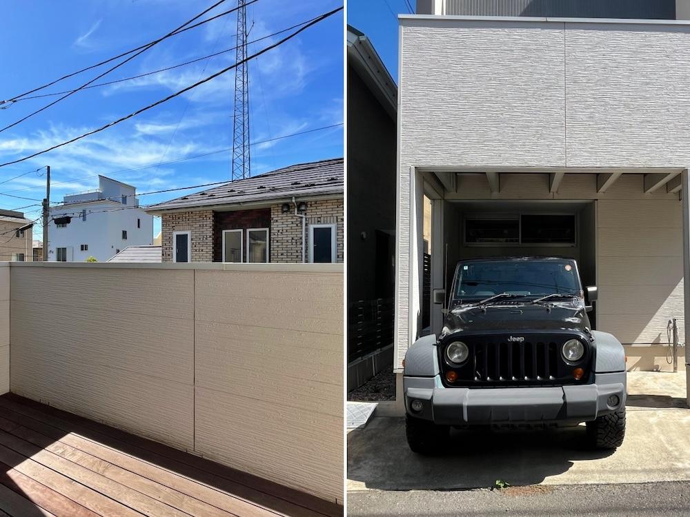 鎌倉市材⽊座五丁⽬の賃貸物件/バルコニーと車庫スペース｜どちらも、結構な余裕あり