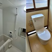 三浦市天神町の賃貸物件/浴室やトイレはシンプルです。十分です。