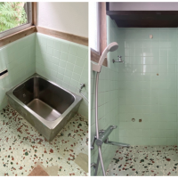 逗子市小坪五丁目の賃貸物件/浴槽はコンパクトサイズ│洗濯機置き場は浴室内にあります。