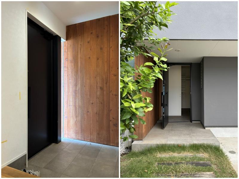 藤沢市辻堂六丁目の賃貸物件/玄関まわり｜外から見た玄関（シンボルツリーはレモンの木でした）