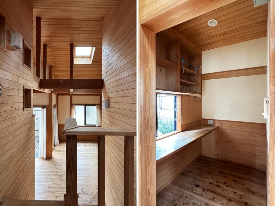 藤沢市鵠沼藤が谷三丁目の売買物件/左：2階洋室からリビングを見る｜右：2階書斎