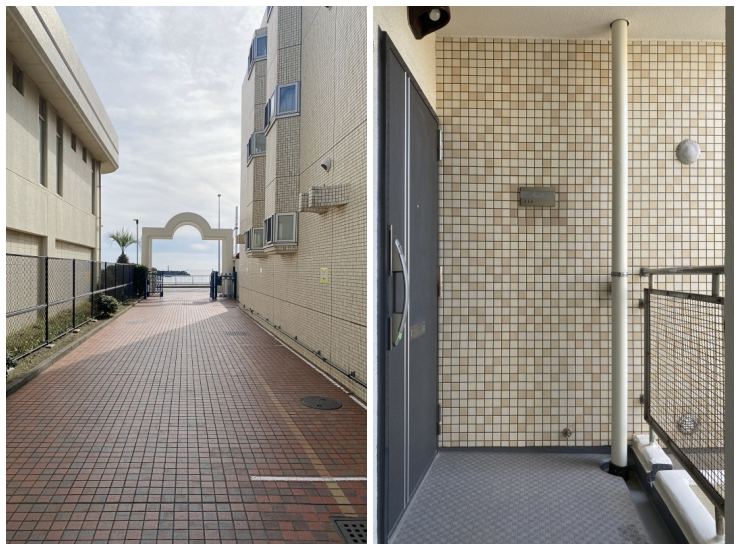 鎌倉市腰越三丁目の売買物件/駐車場から134号線へ│玄関