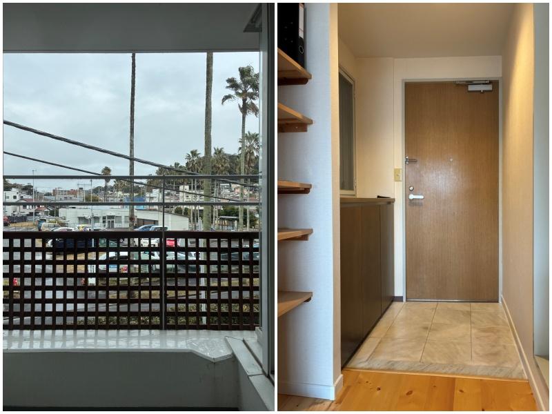 逗子市小坪五丁目の賃貸物件/バルコニー｜玄関まわり（自転車を置くならここに）