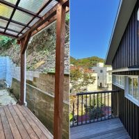 横須賀市秋谷一丁目の賃貸物件/左：1階のデッキ｜右：2階のデッキ