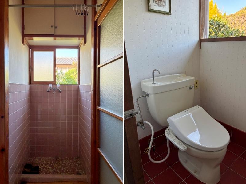 鎌倉市浄明寺二丁目の賃貸物件/左：洗濯機置き場｜右：トイレ