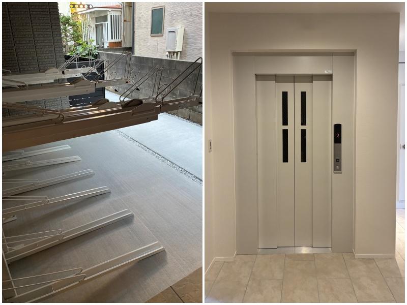 鎌倉市大町一丁目の賃貸物件/共用部（敷地の裏側から入る自転車置場｜エレベーター有）