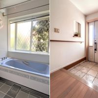 葉山町堀内の売買物件/左：浴室｜右：玄関