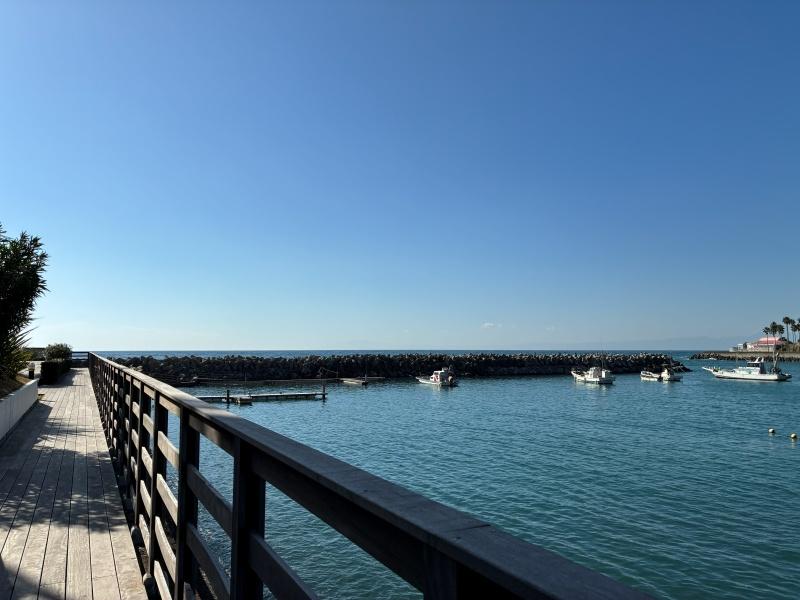 逗子市小坪四丁目の売買物件/建物脇からウッドデッキを進むと