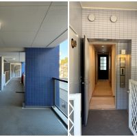 逗子市小坪四丁目の売買物件/左：3階フロア｜右：ポーチ