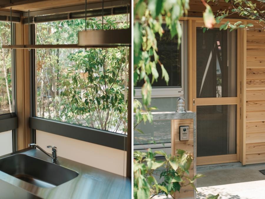 藤沢市辻堂元町三丁目の賃貸物件/左：キッチン｜右：玄関