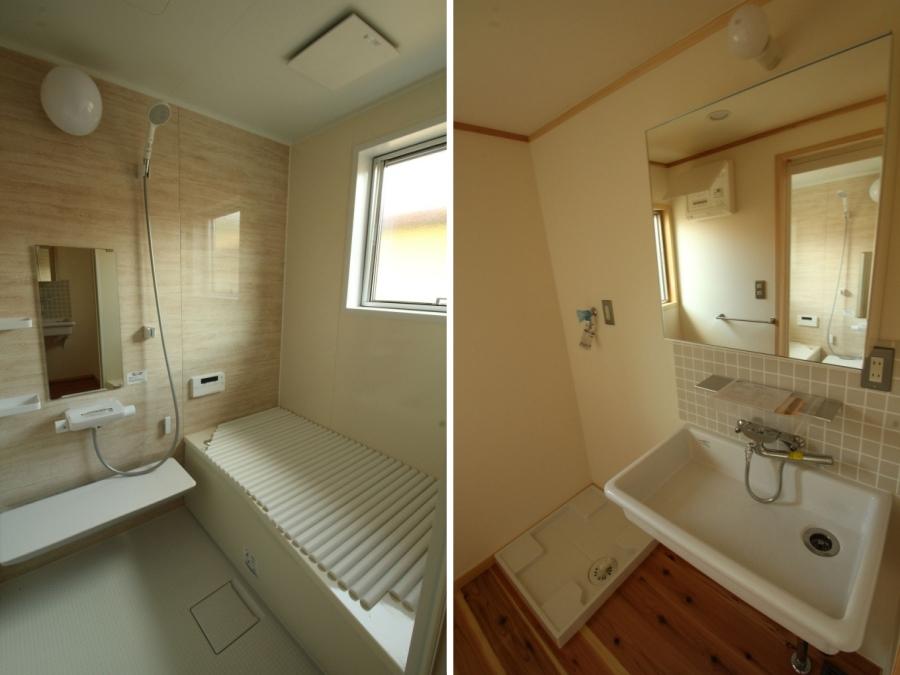 藤沢市辻堂元町三丁目の賃貸物件/左：風呂｜右：洗面