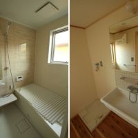 藤沢市辻堂元町三丁目の賃貸物件/左：風呂｜右：洗面