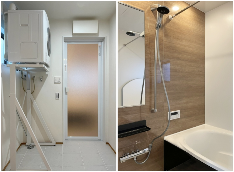 鎌倉市梶原三丁目の売買物件/脱衣所と浴室│ガス乾燥機付きはうれしい