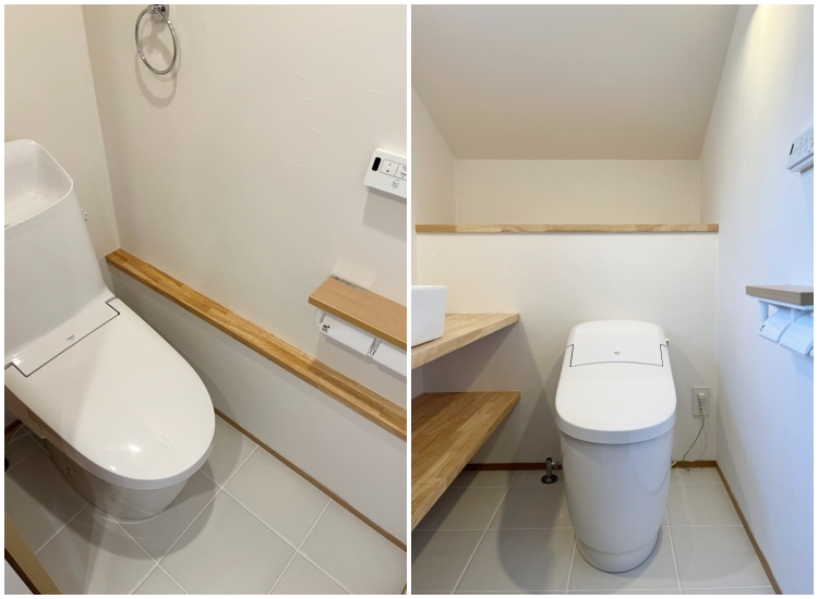 鎌倉市梶原三丁目の売買物件/1階トイレ│2階トイレ、造作の洗面台や収納スペース
