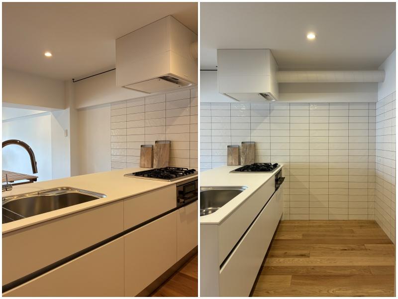 三浦郡葉山町一色の売買物件/キッチンは、背面も広々しています