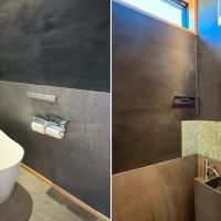 山梨県北杜市高根町の売買物件/2階トイレ｜照明は十和田石テイスト